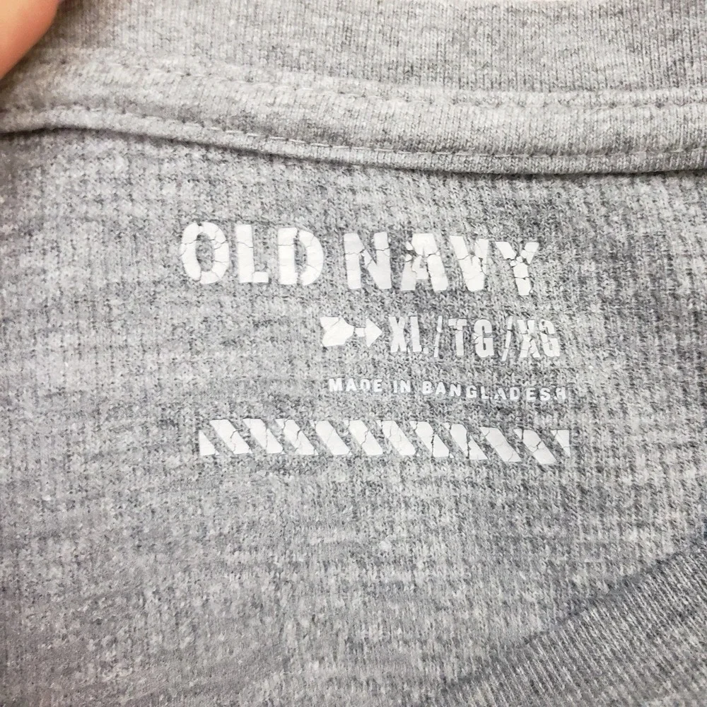 Old Navy Shirt Mens XL Gray Blue Long Sleeve New York Thermal Cotton Casual‎